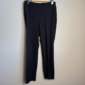 UP! Women's 6 Pull On Textured Casual Dress Legging Pants Black Stretch Comfort